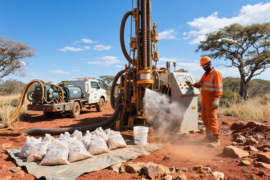 Drilling equipment in operation